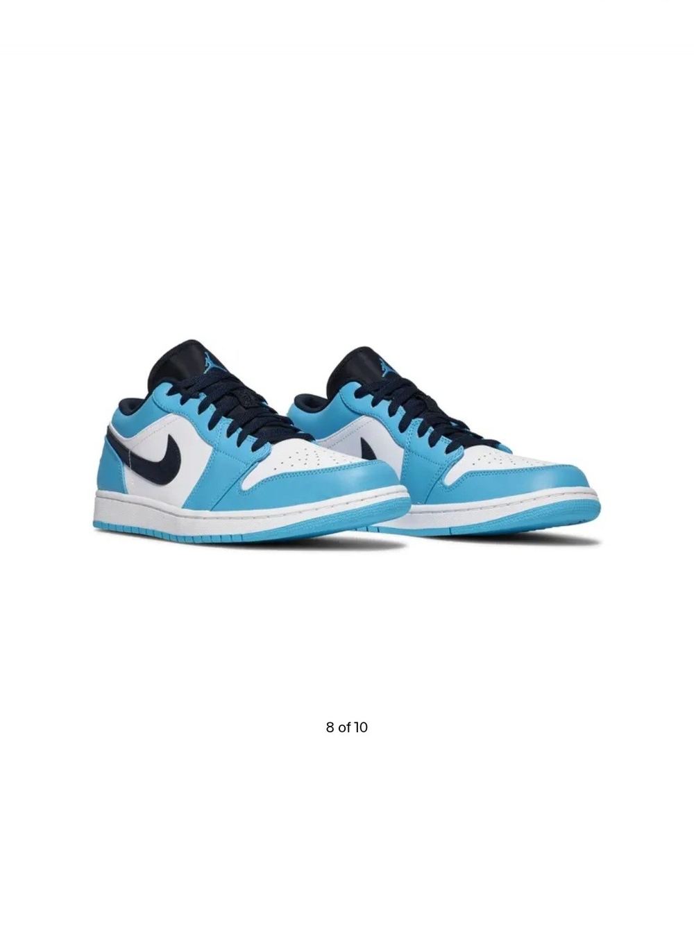 Nike Air Jordan 1 Low"UNC" - White & Light Blue with Navy Swoosh - Picture 11 of 11